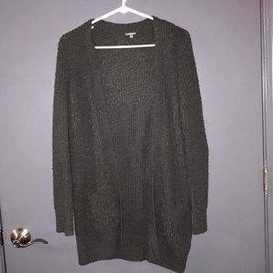 Charcoal grey oversized, knit cardigan